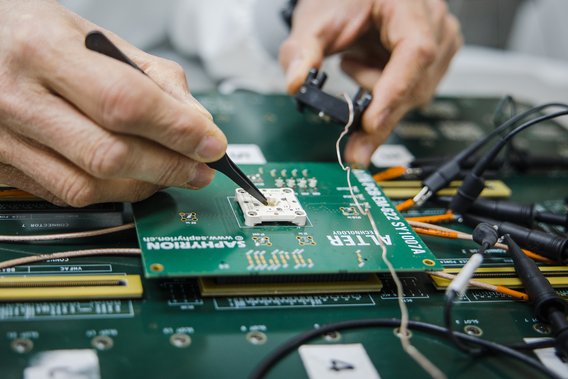 Technician Working in Electrical Measurements Laboratory